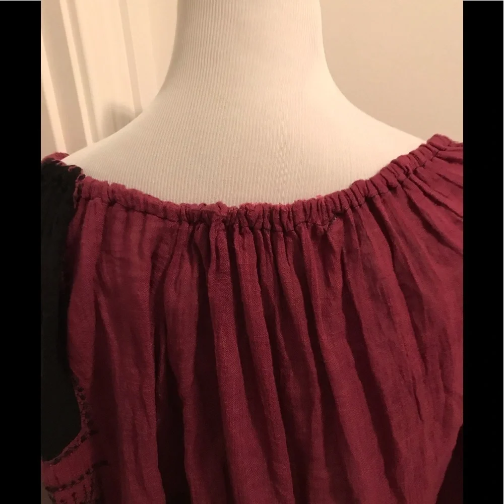 NWT Free People Western Stars Embroidered Blouse S